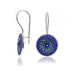 Hand-Painted Enamel Drop Earrings