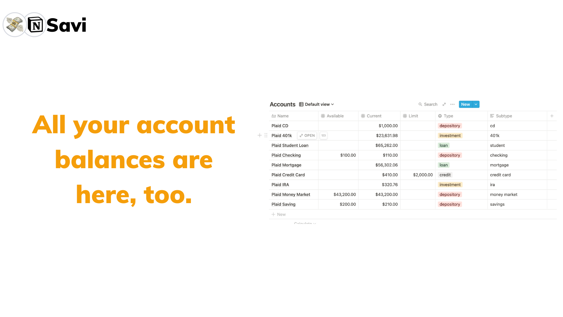 Savi: Notion Finance Tracker gallery image