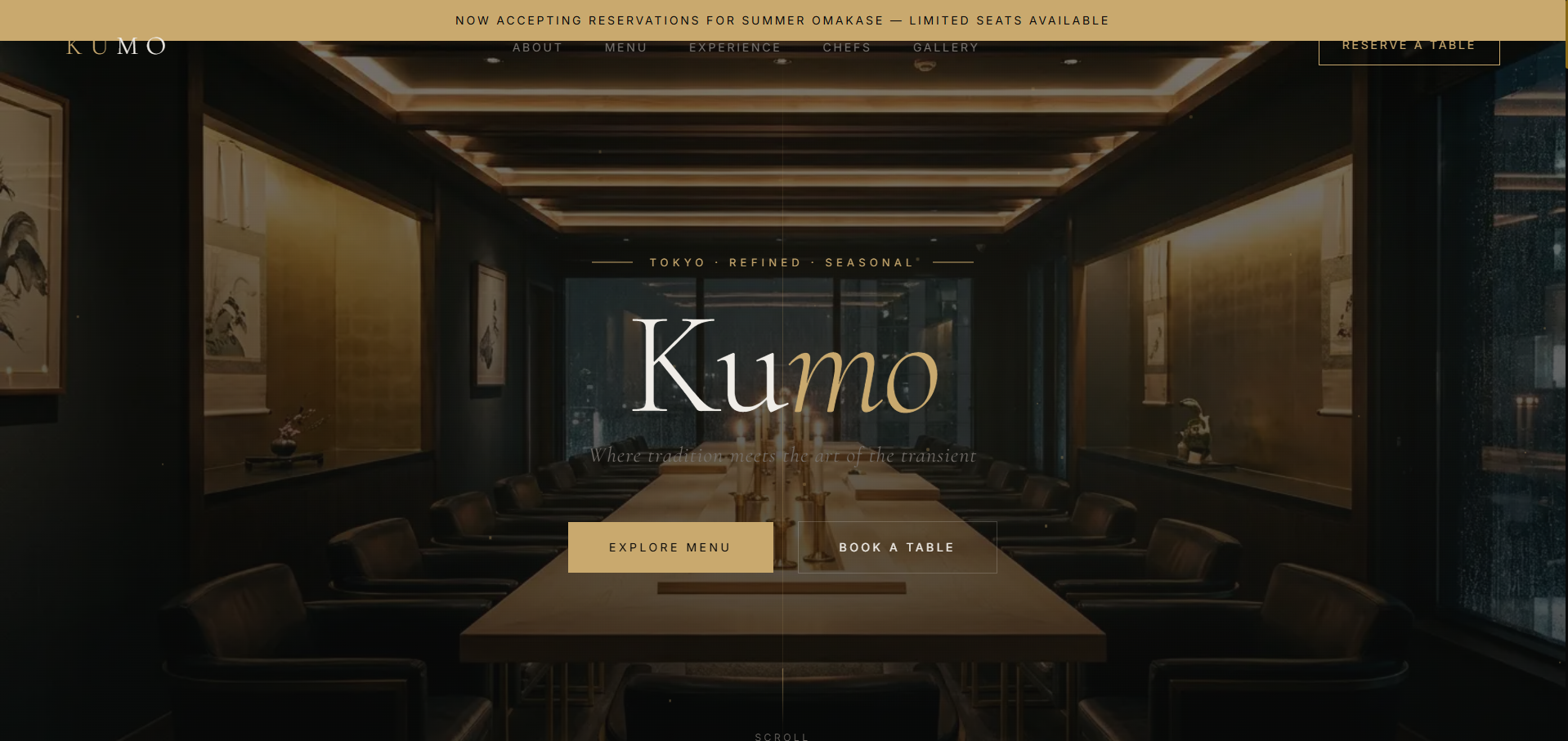 Kumo Restaurant Website Template
