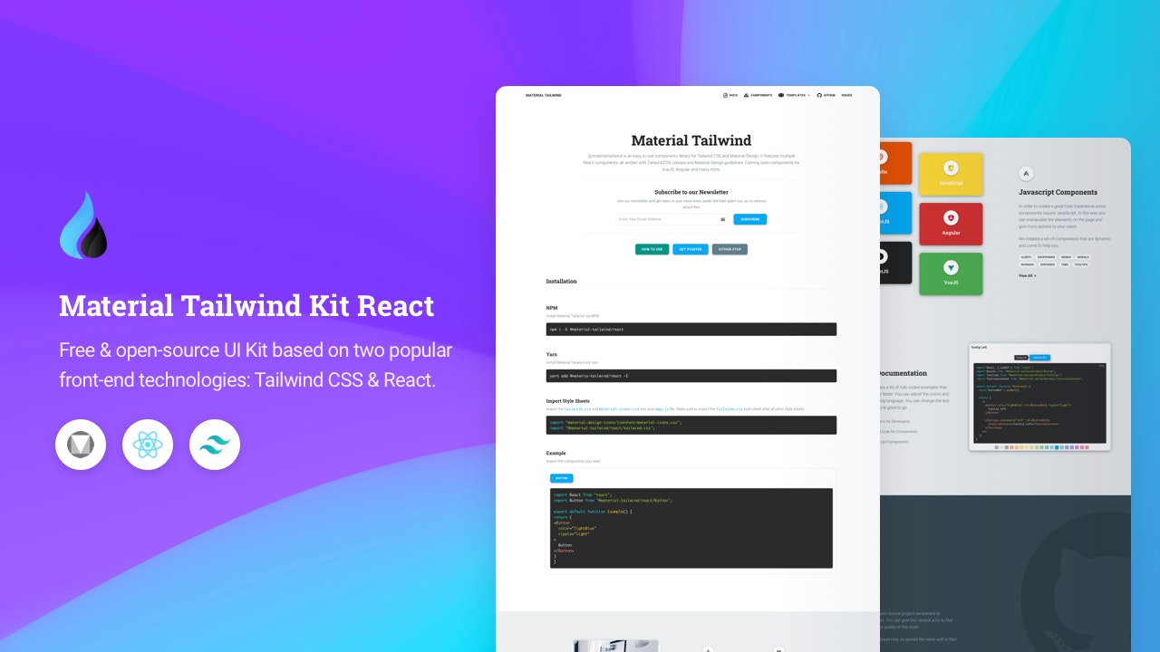 Material Tailwind Kit React - Free Tailwind CSS & React UI Kit ...