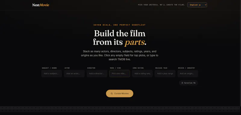 NextMovie — Curate Your Film screenshot 1