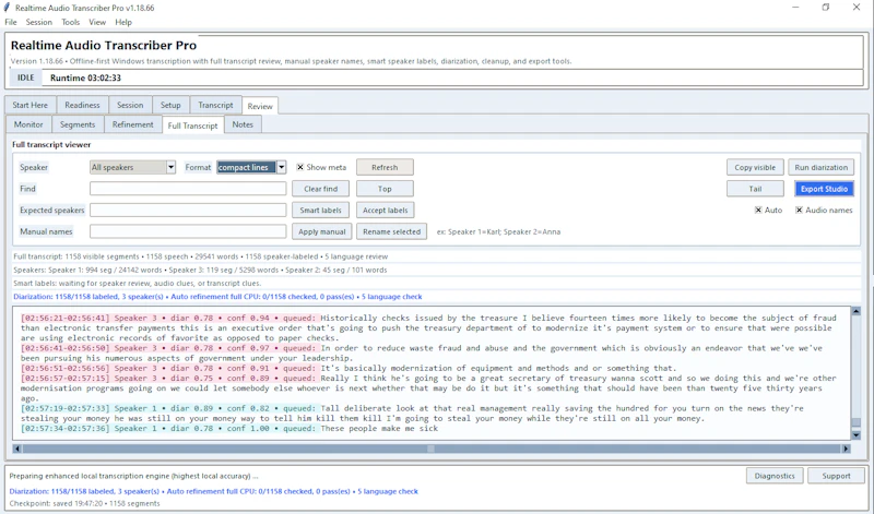Realtime Audio Transcriber Pro screenshot 1