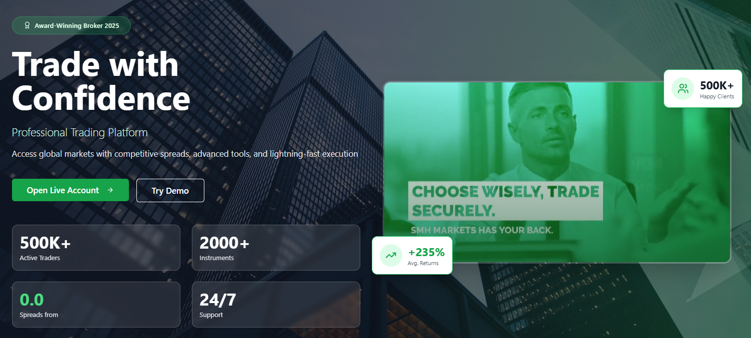 SMH Markets - Screenshot 2 showing product features and functionality