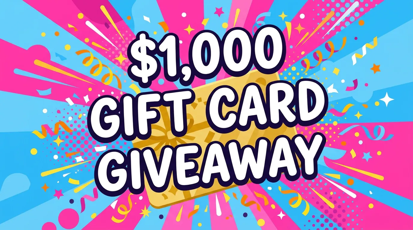 $1,000 Gift Card Giveaway Rules, Dates