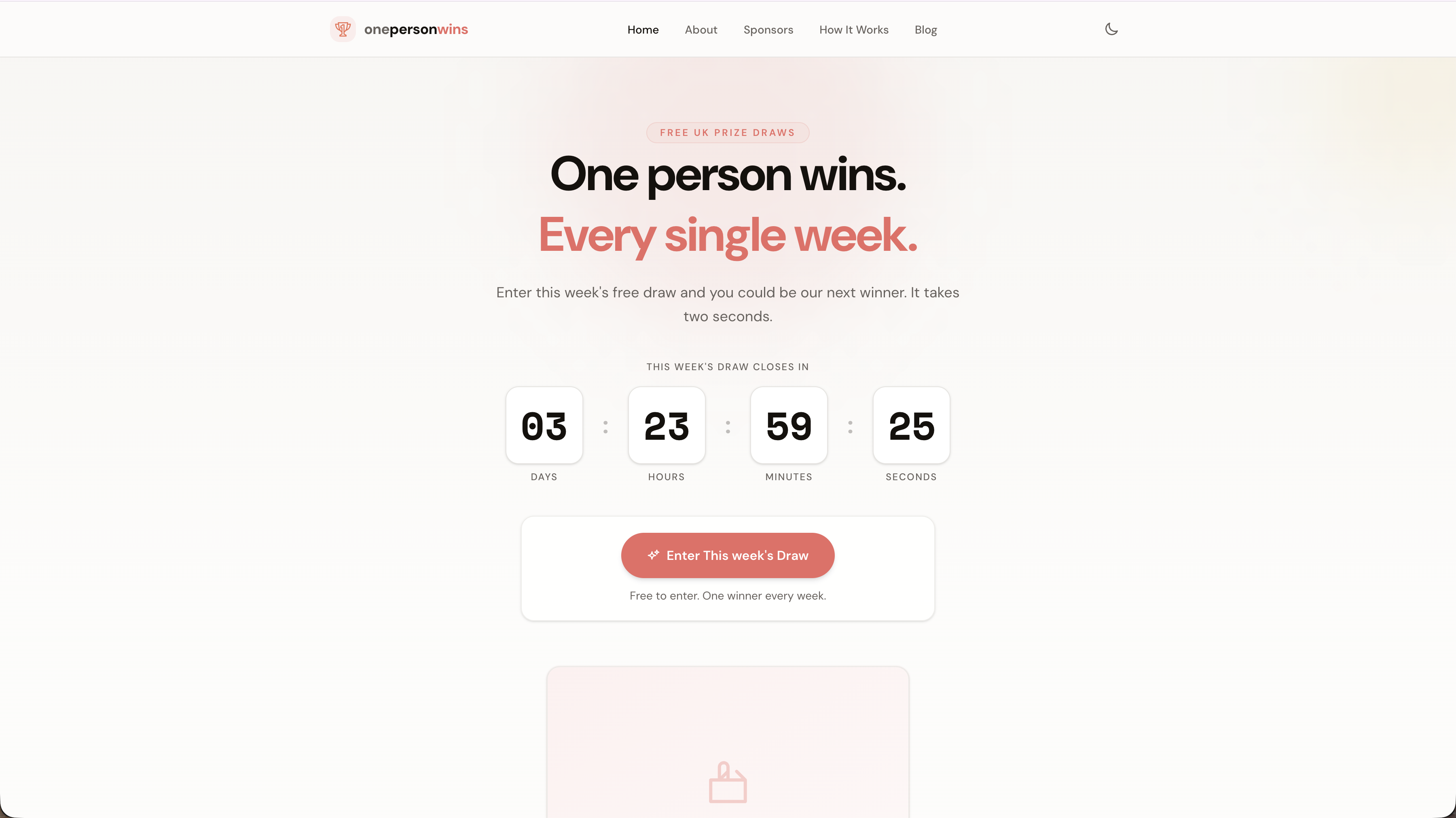 One Person Wins - Main product screenshot demonstrating key features and user interface