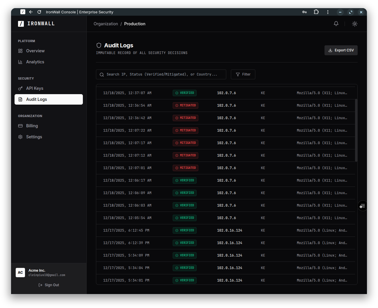 IronWall Protocol - Screenshot 2 showing product features and functionality