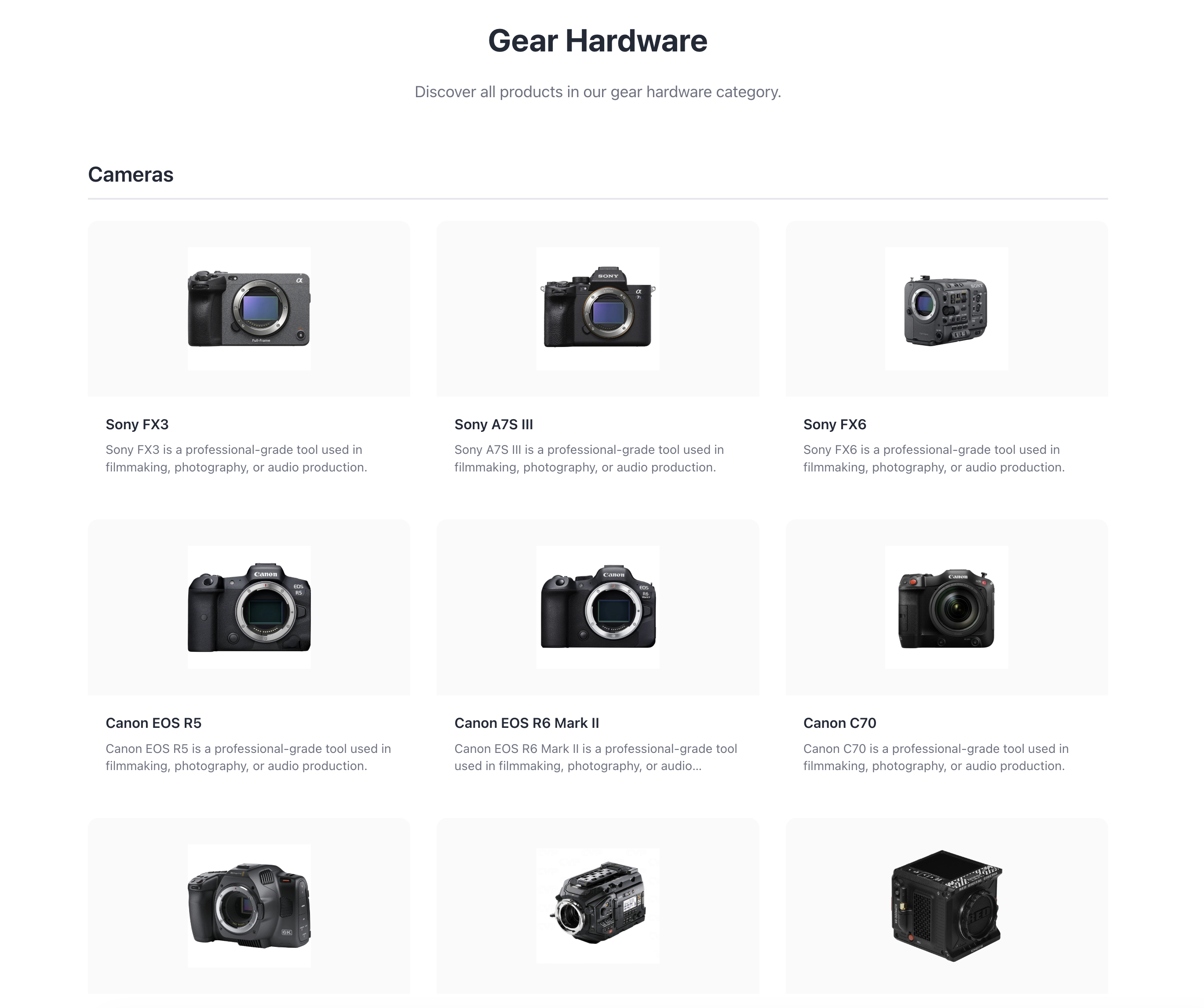 Filmmaking Lifestyle Store media 4