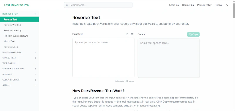 Text Reverse Pro screenshot 1