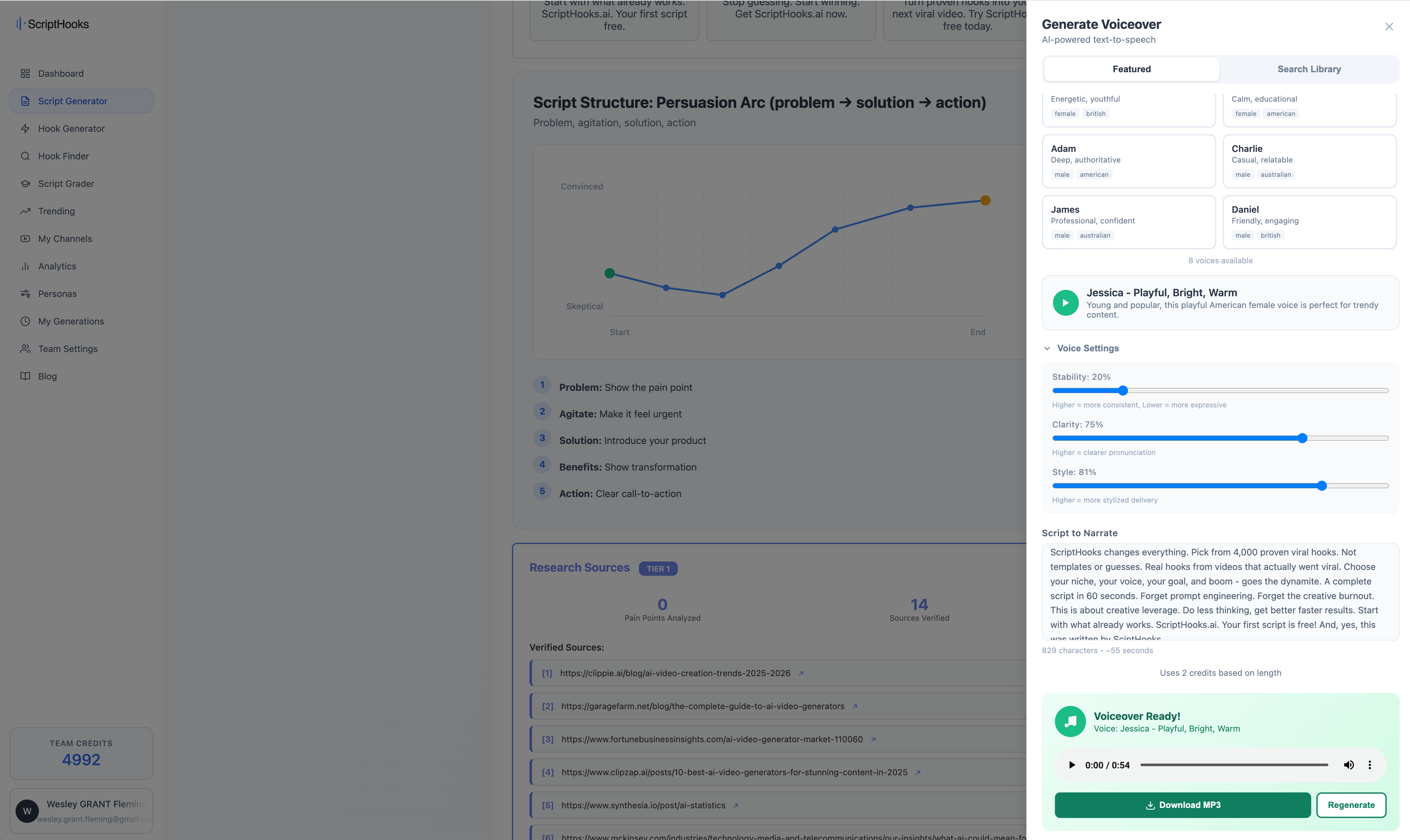 ScriptHooks AI - Screenshot 2 showing product features and functionality