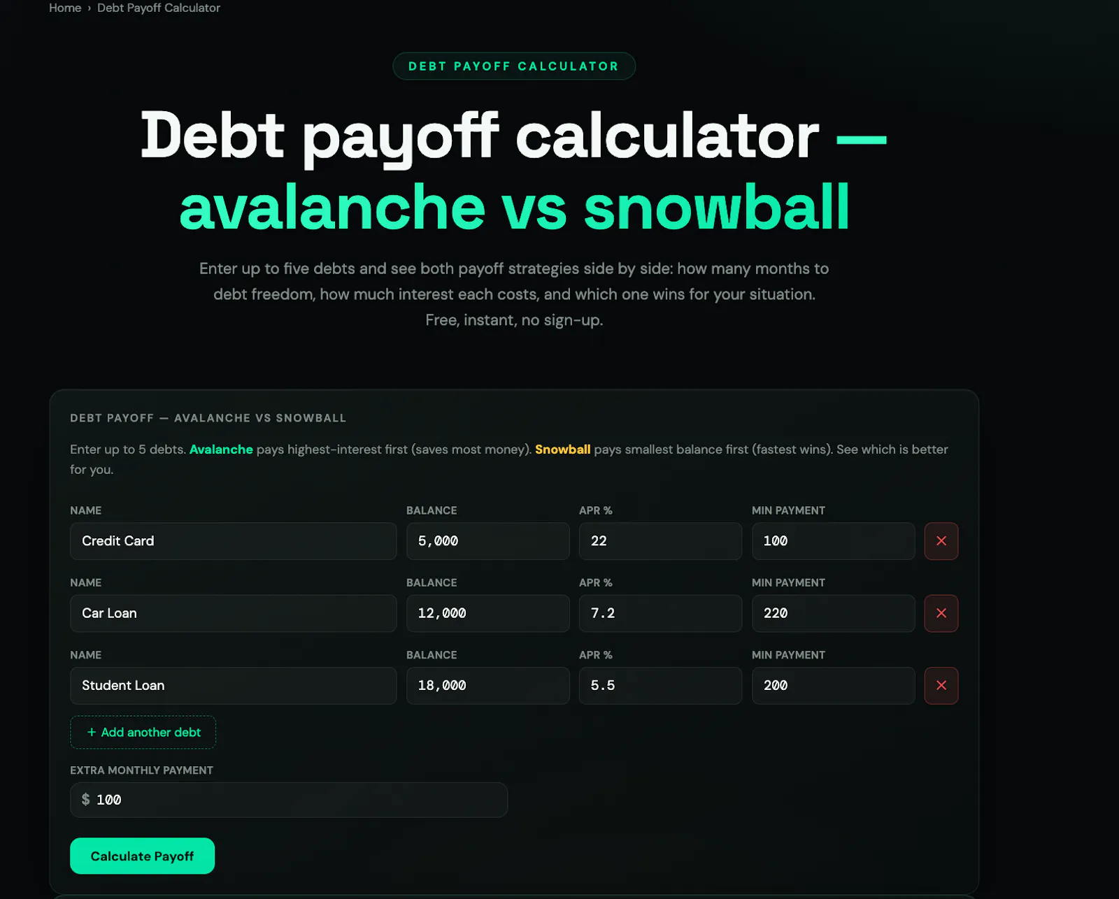 CapitalCalcs screenshot 3
