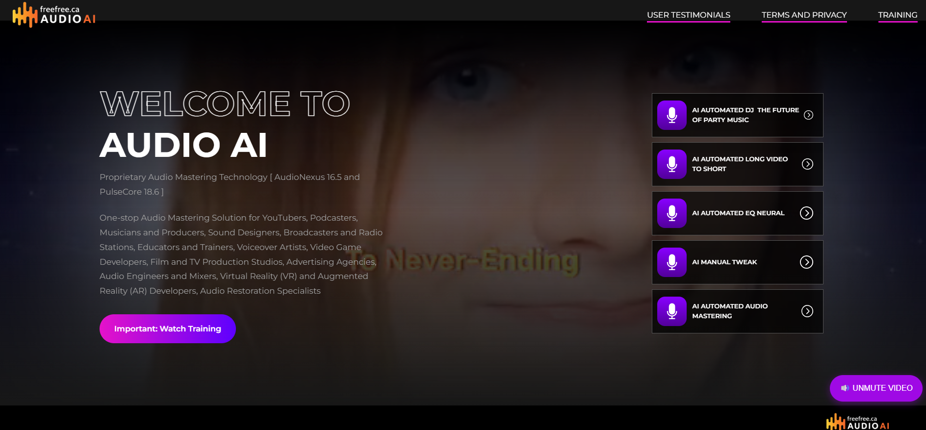 FreeFree.ca – Free AI long to Shorts - Main product screenshot demonstrating key features and user interface