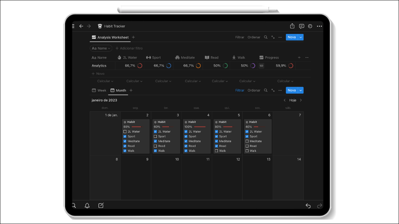 Notion Template - Habit Tracker gallery image