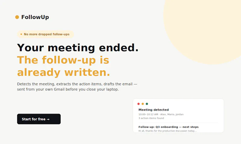 FollowUp screenshot 1
