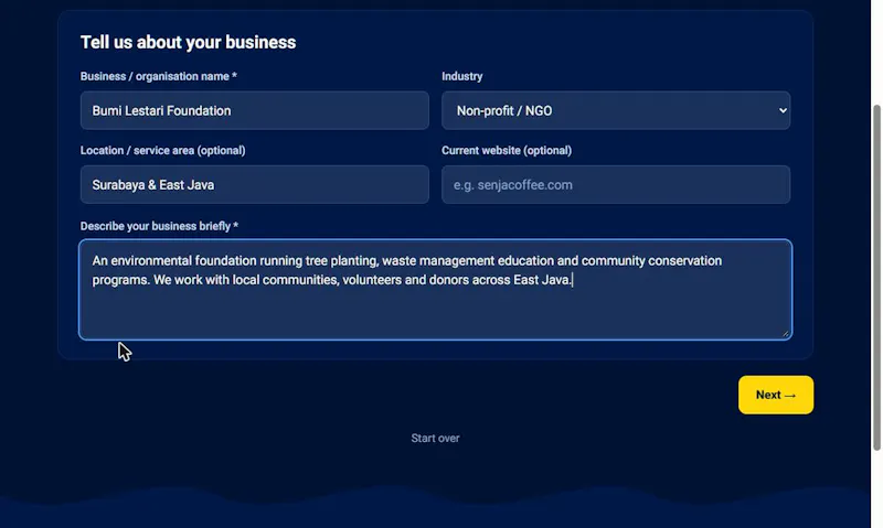 Website Brief Generator screenshot 3