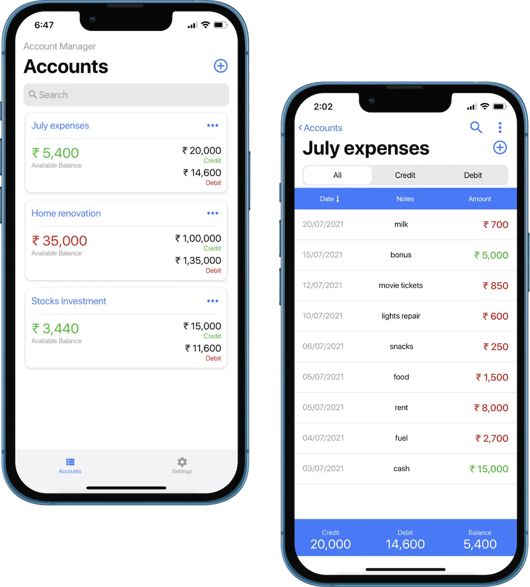 startuptile Account & Expense Manager-App lets you easily manage your day-to-day transactions.