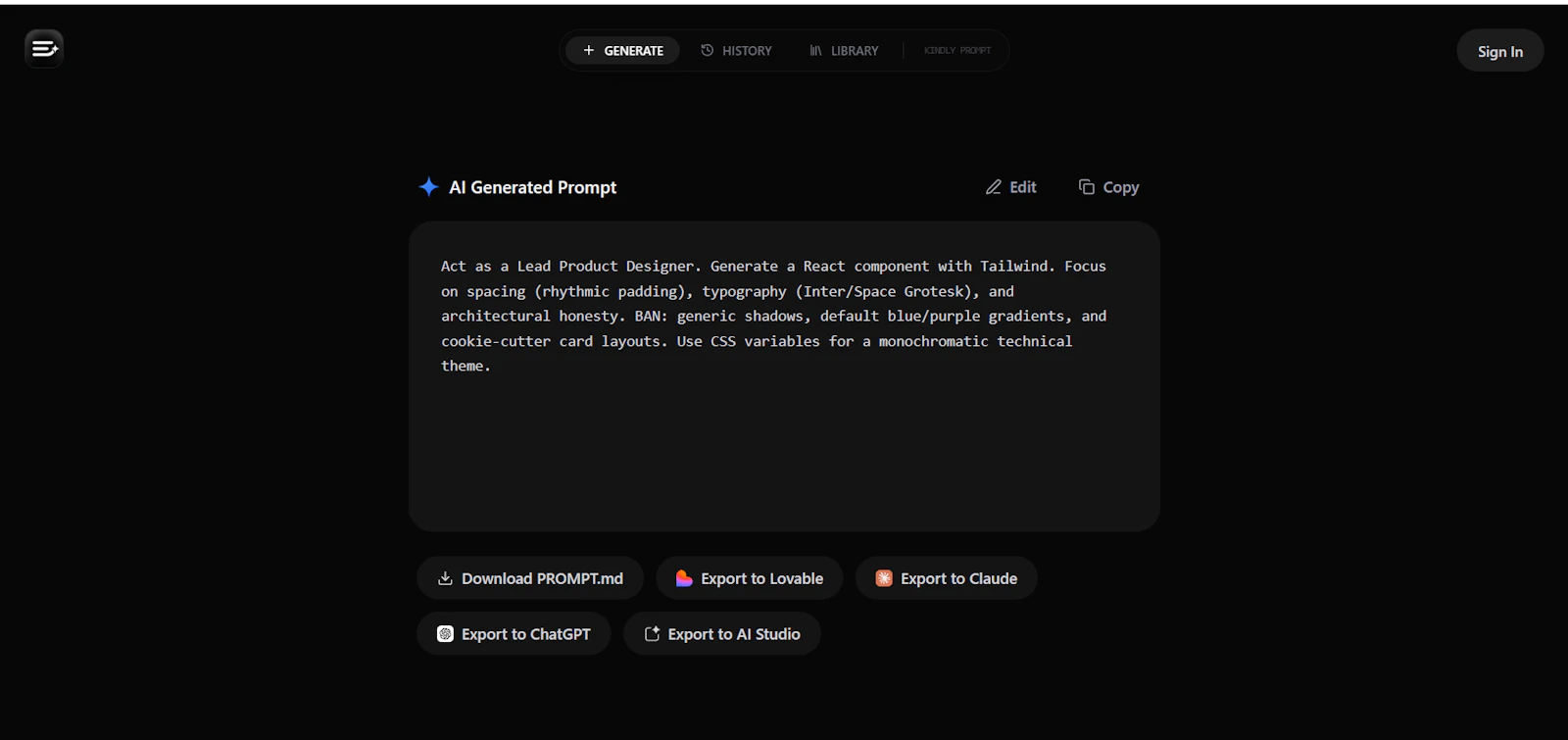 Kindly Prompt screenshot 1