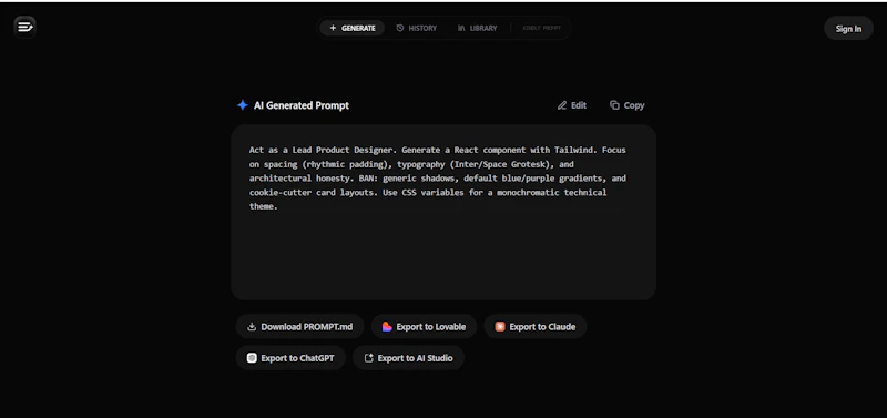 Kindly Prompt screenshot 1