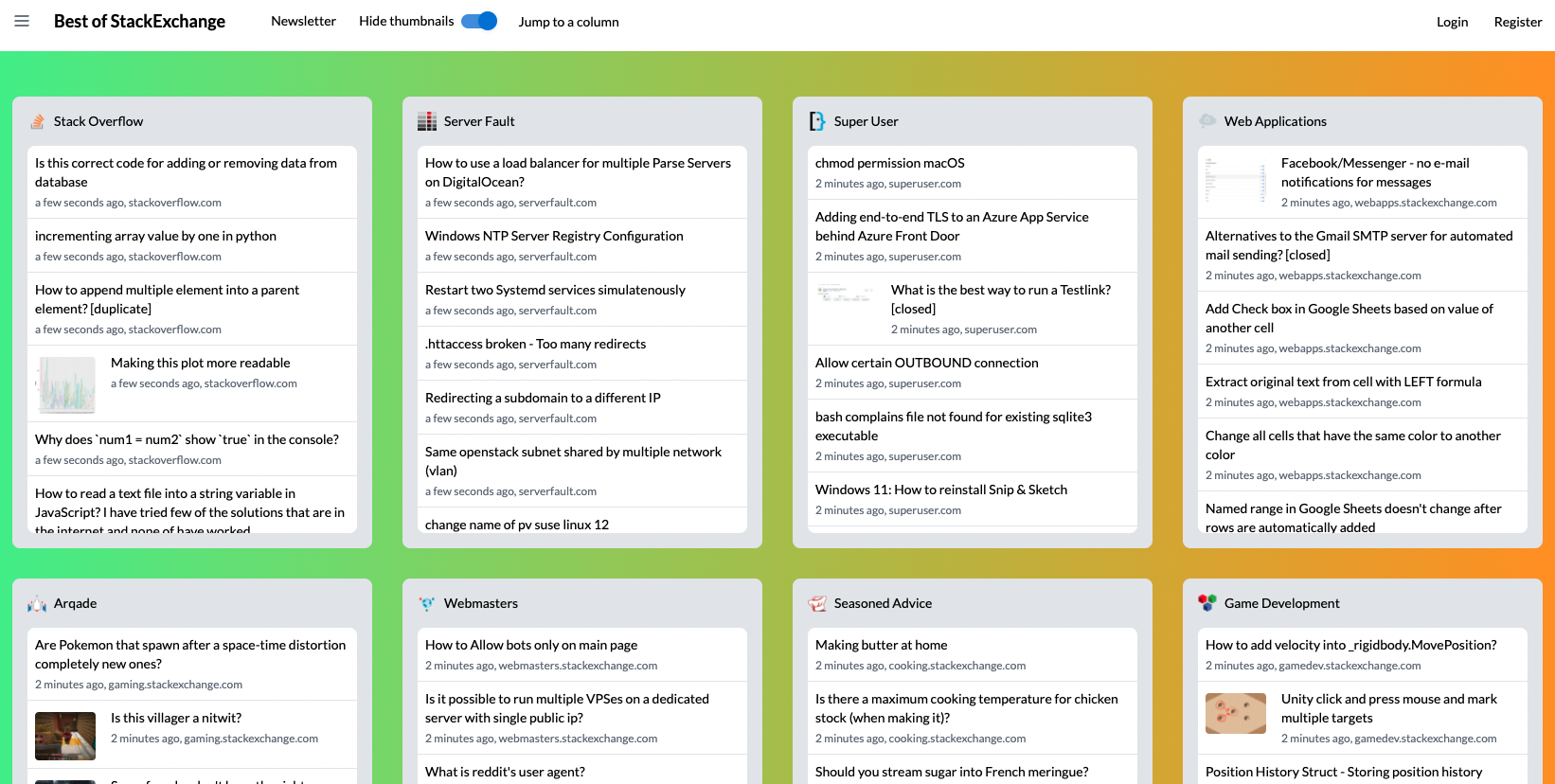 Daily Best of StackExchange