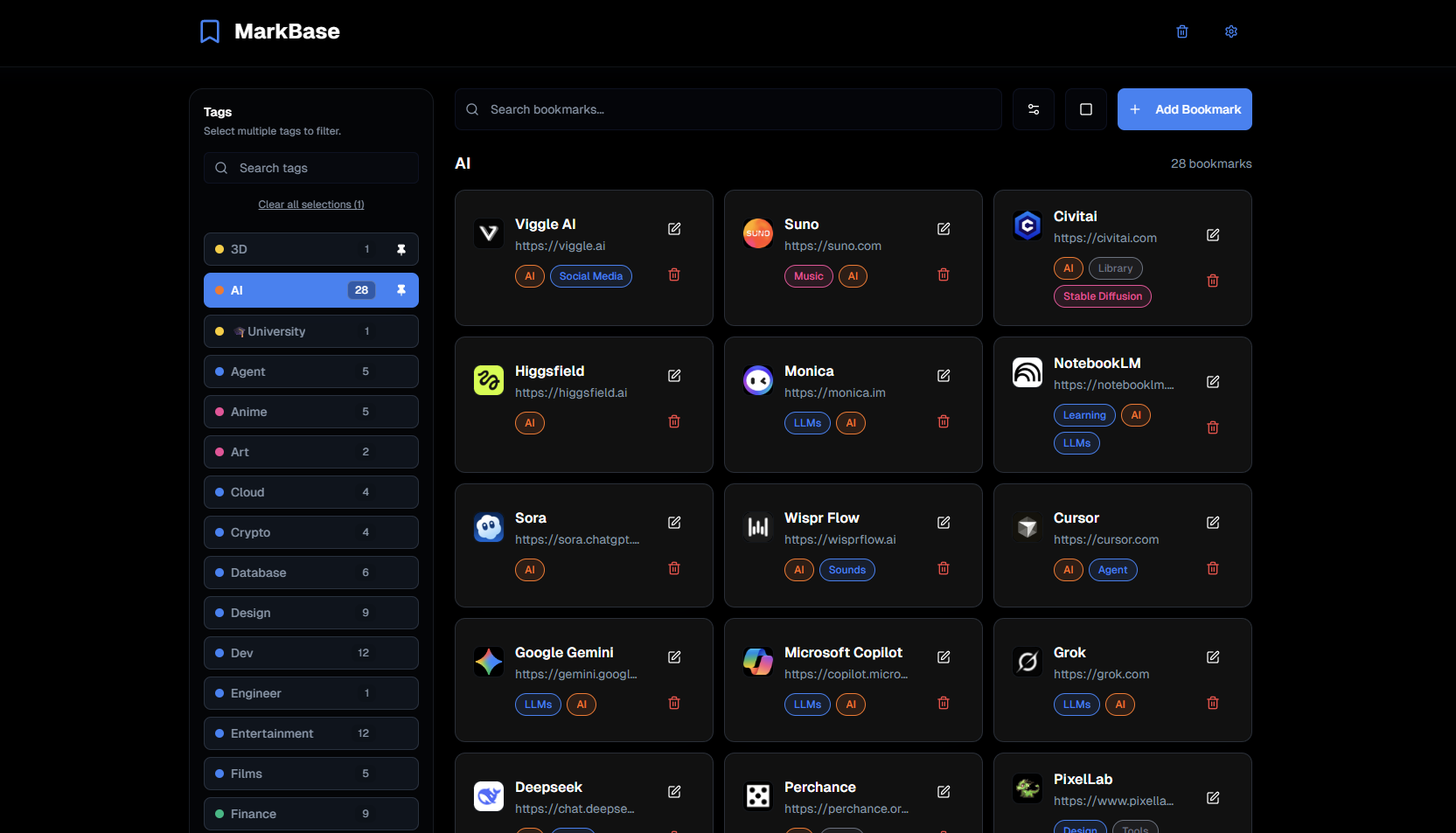 MarkBase - Main product screenshot demonstrating key features and user interface