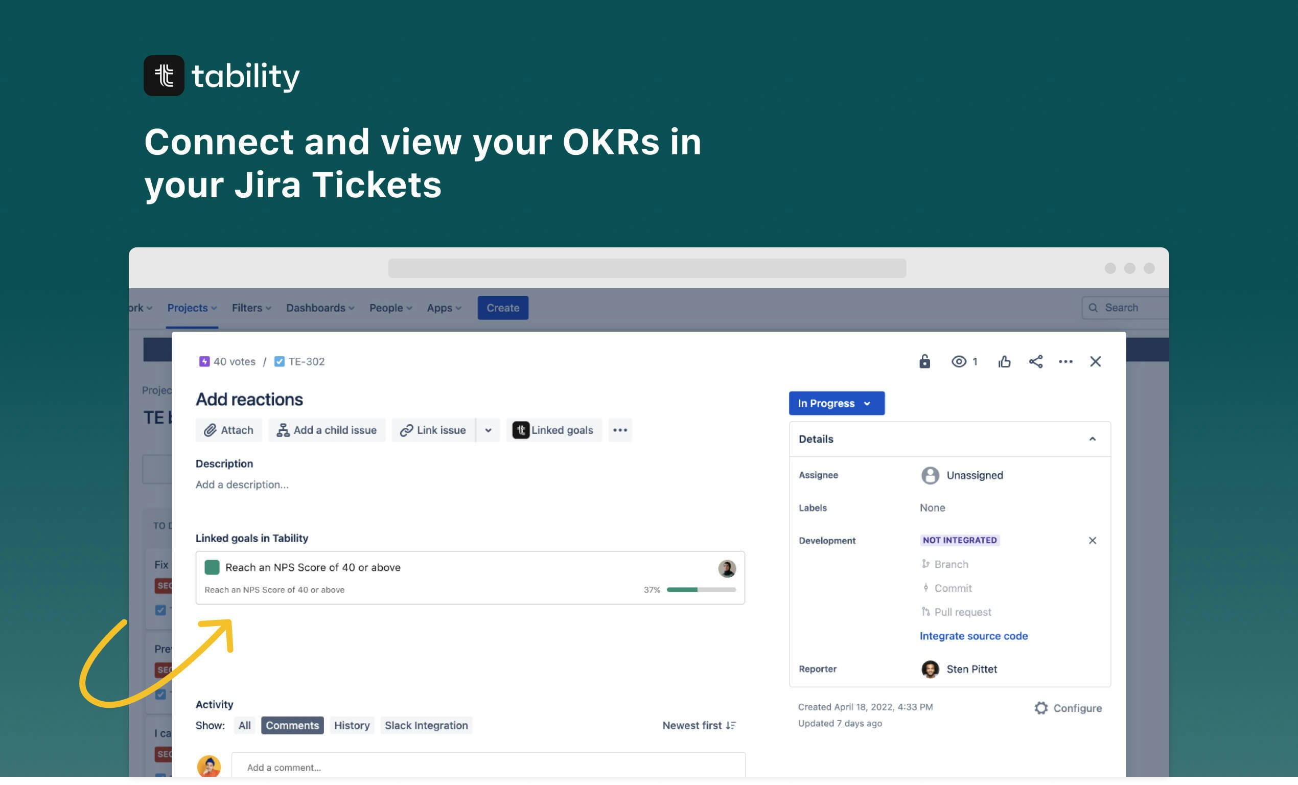 وسائط Table for Jira - أحضر OKRS إلى Jira 4