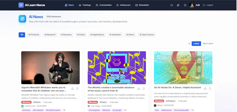 AI Learn Nexus- A Curated AI Hub screenshot 2