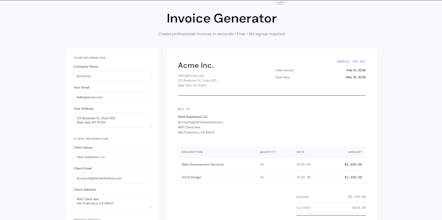 Free Invoice Generator - 100+ Currencies gallery image