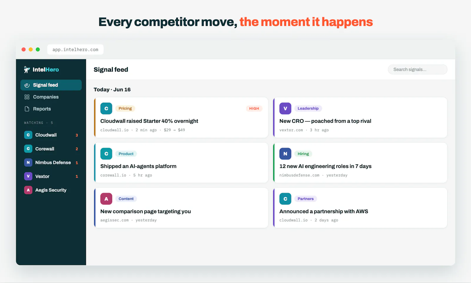 IntelHero - Competitor Monitoring screenshot 3