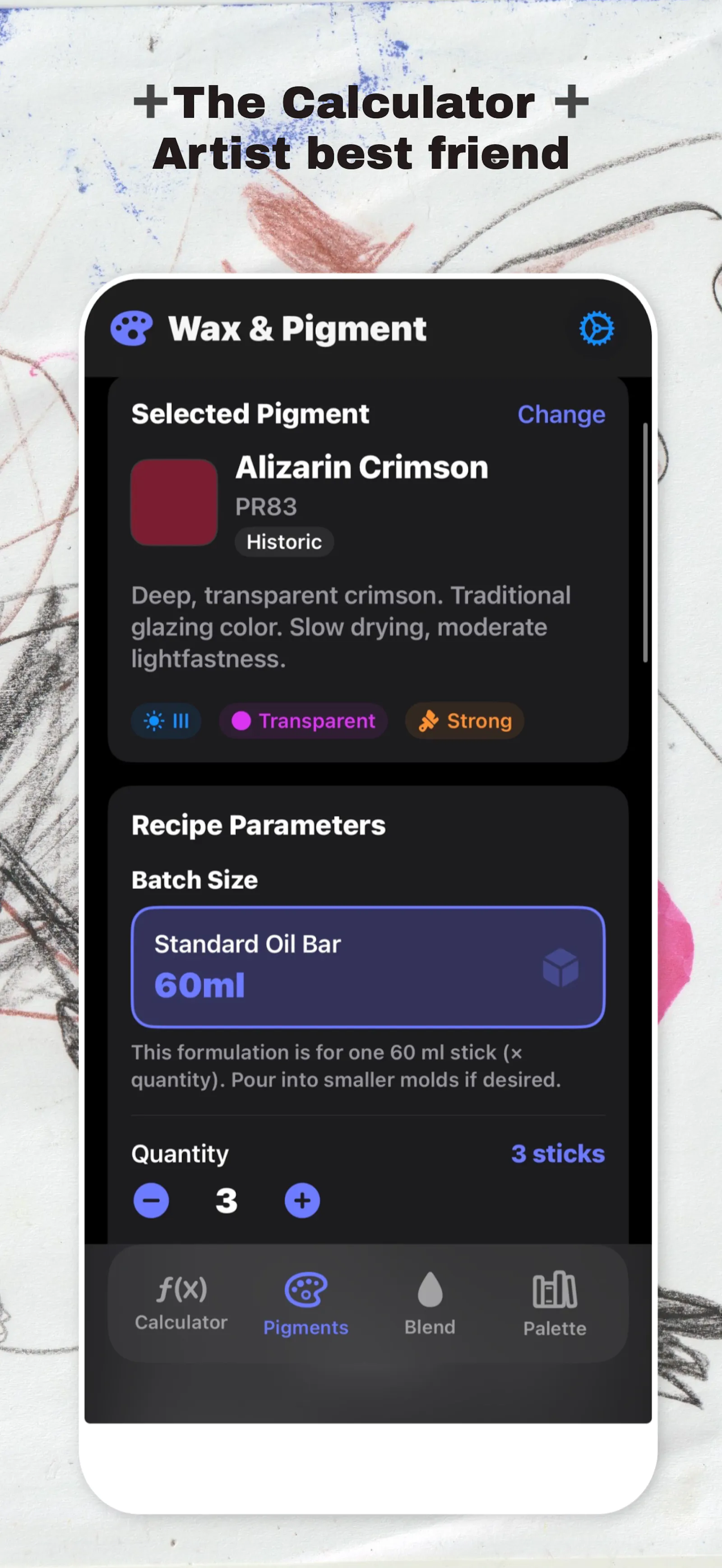Wax&Pigment - Artist Oil Bar Calculator screenshot 7