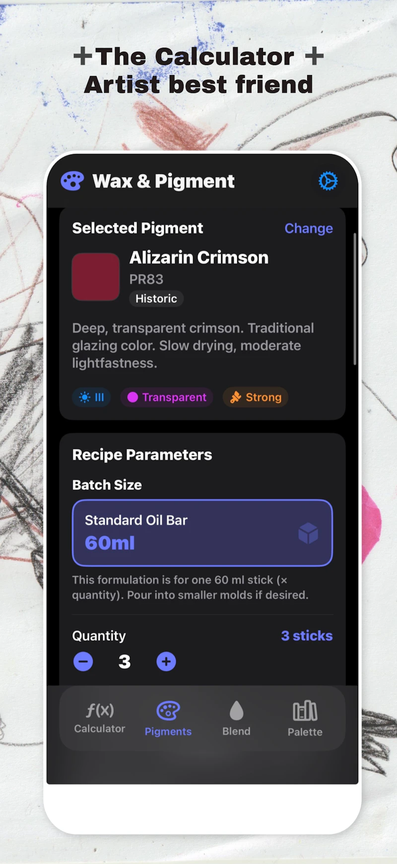 Wax&Pigment - Artist Oil Bar Calculator screenshot 7