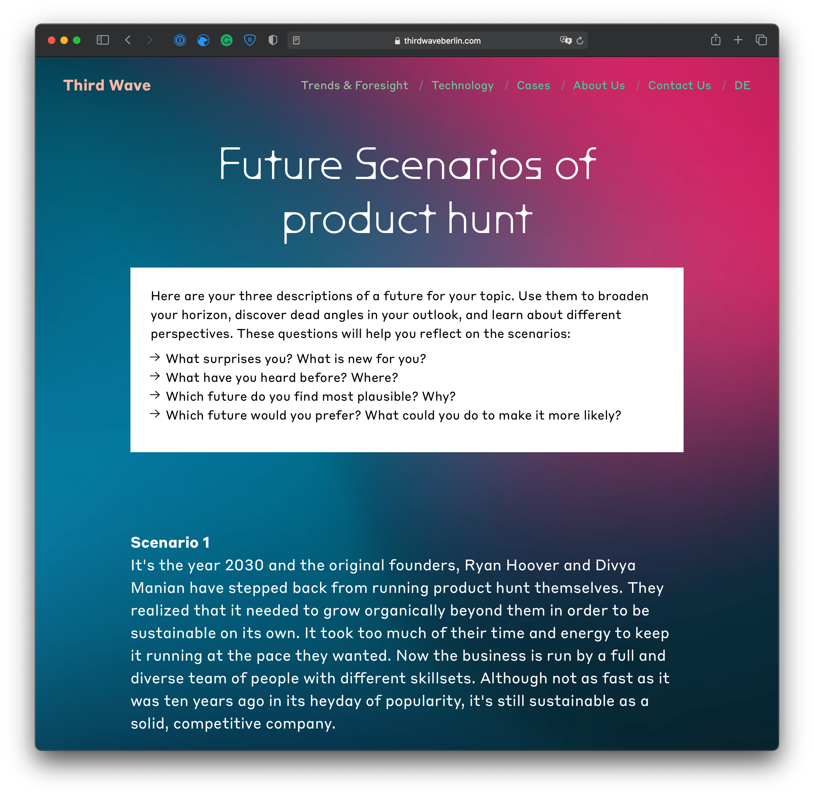 Future Scenario Generator gallery image
