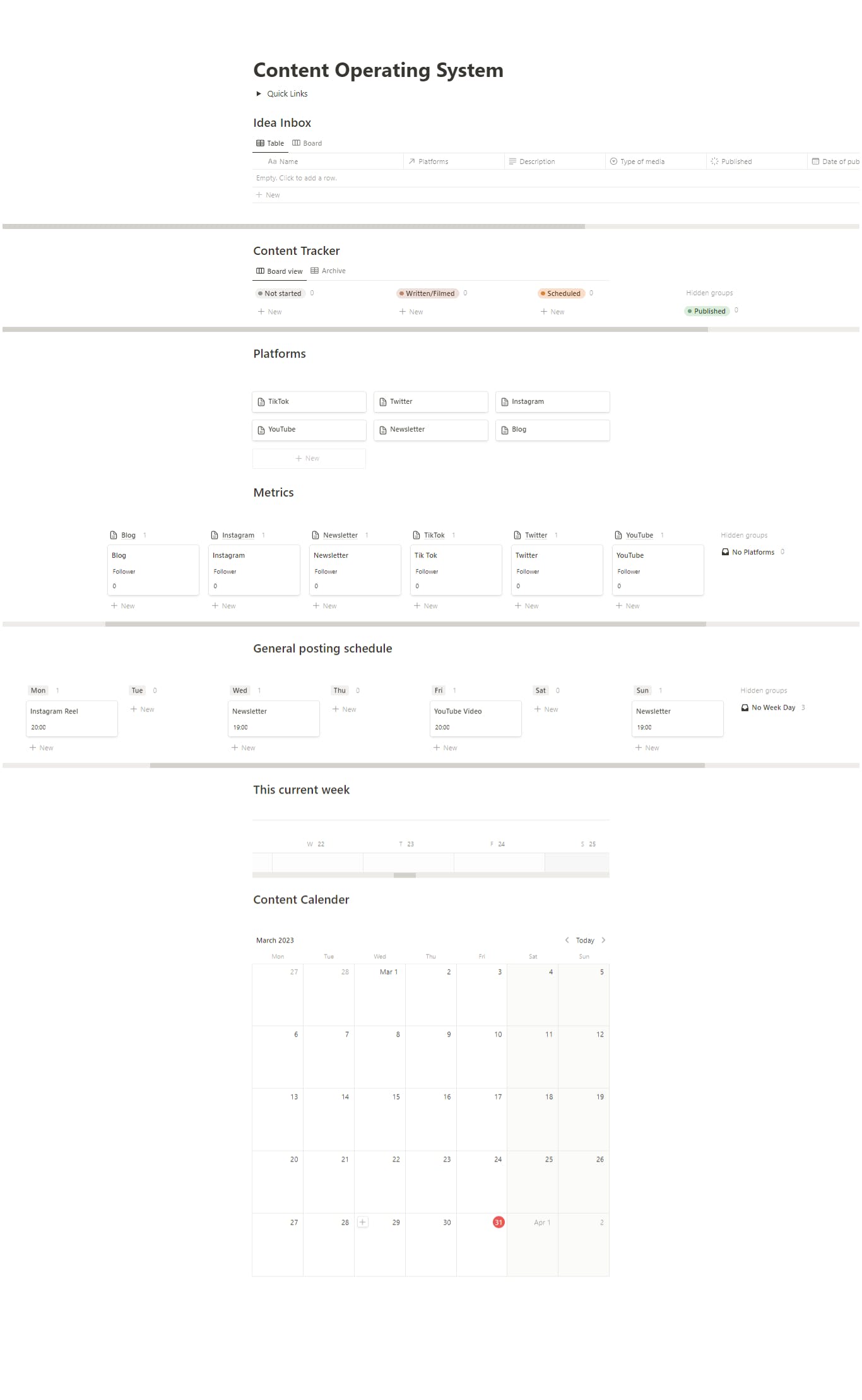 Content OS Template for Notion media 1