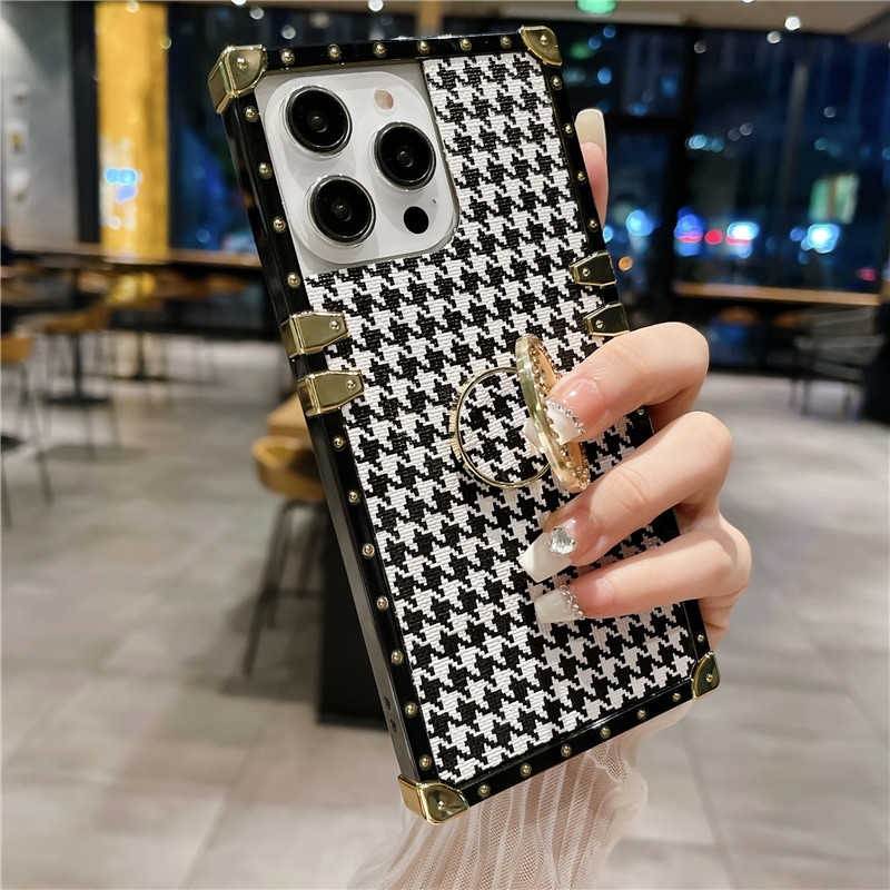 Houndstooth Pattern Square iPhone Case gallery image