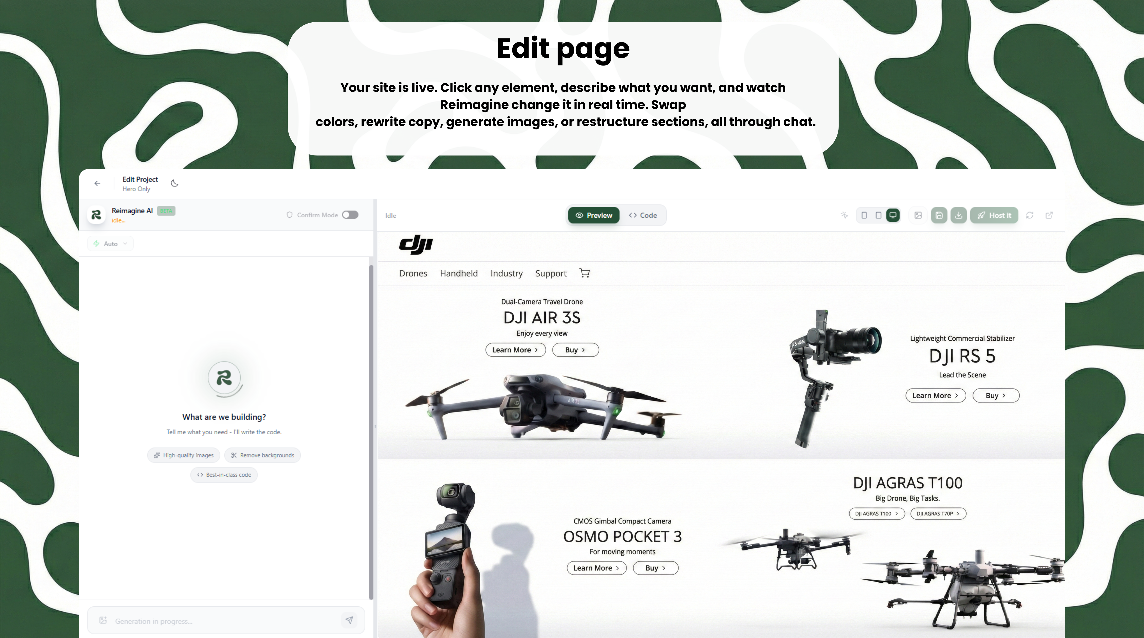 Reimagine AI | Website Generator gallery image