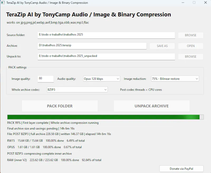 TERAZIP ALL PACKING BYTES screenshot 1