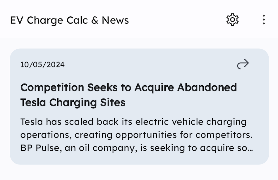 وسائط EV Charge Calculator و News 3