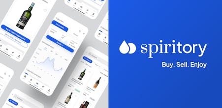 Captura de tela da plataforma Spiritory mostrando transações perfeitas e navegabilidade fácil para negociações, investimentos e coleção de uísques e vinhos.