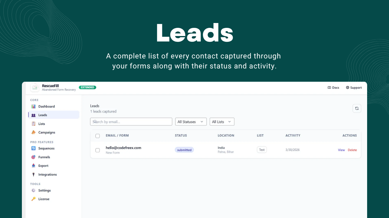 RescueFill – Recover Leads Instantly gallery image