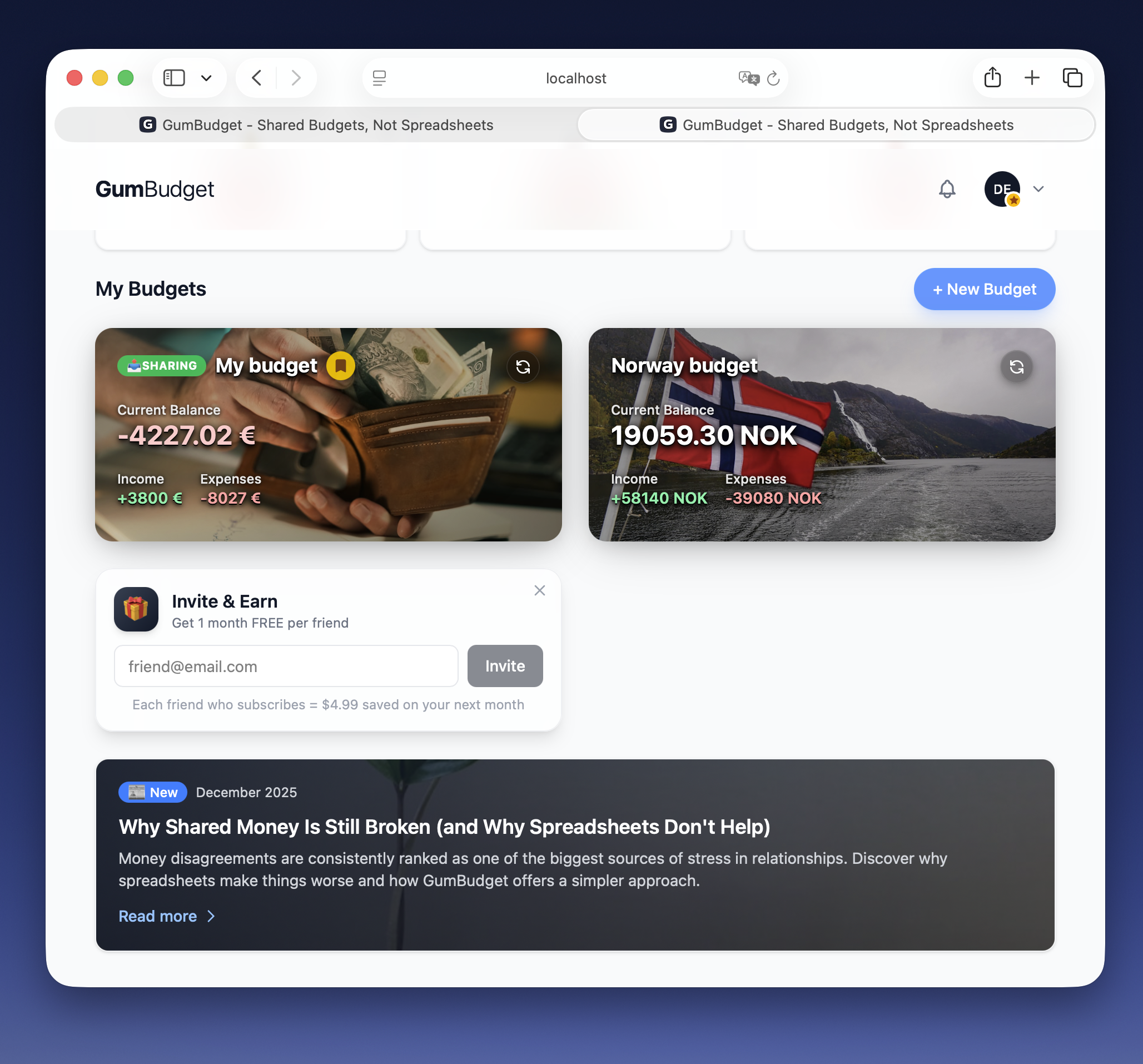 GumBudget - Screenshot 2 showing product features and functionality