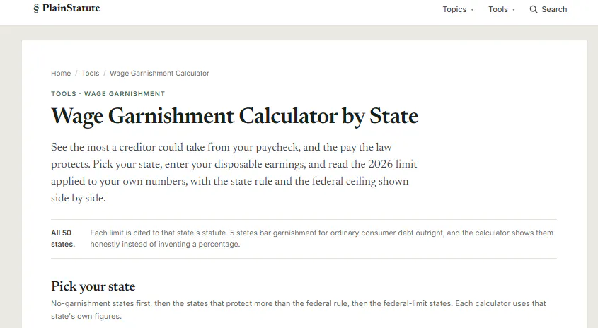 PlainStatute Calculators gallery image