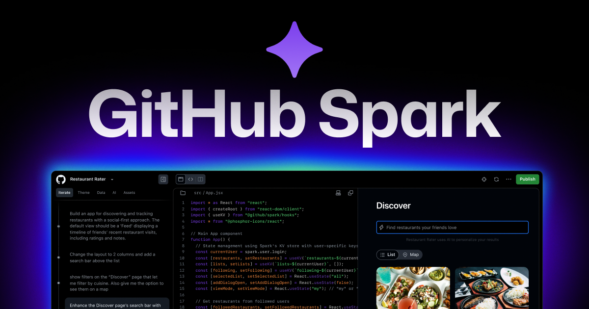 GitHub Spark - AI platform for building + deploying full-stack apps media 1
