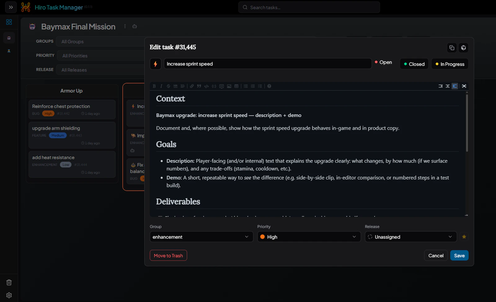 Hiro Task Manager screenshot 4