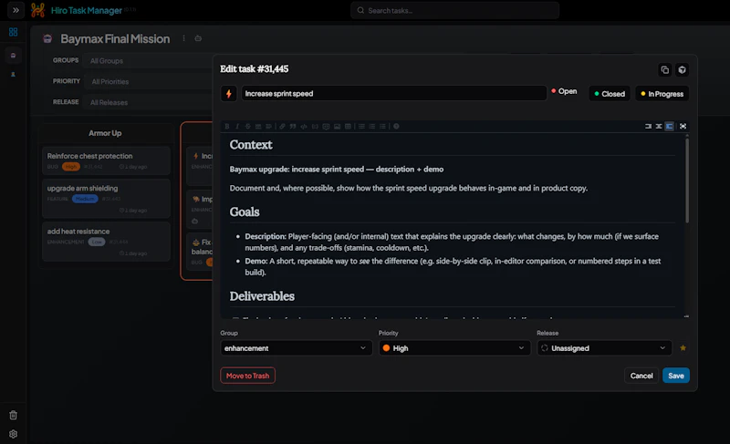 Hiro Task Manager screenshot 4