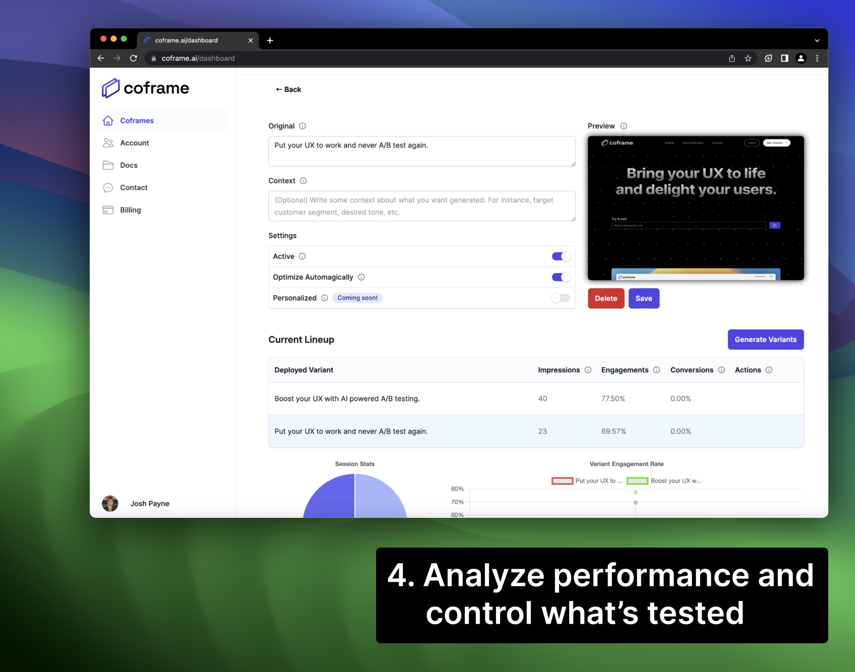 COFRAME - Пусть ваш сайт оптимизируется с генеративным A/B -тестированием медиа 6