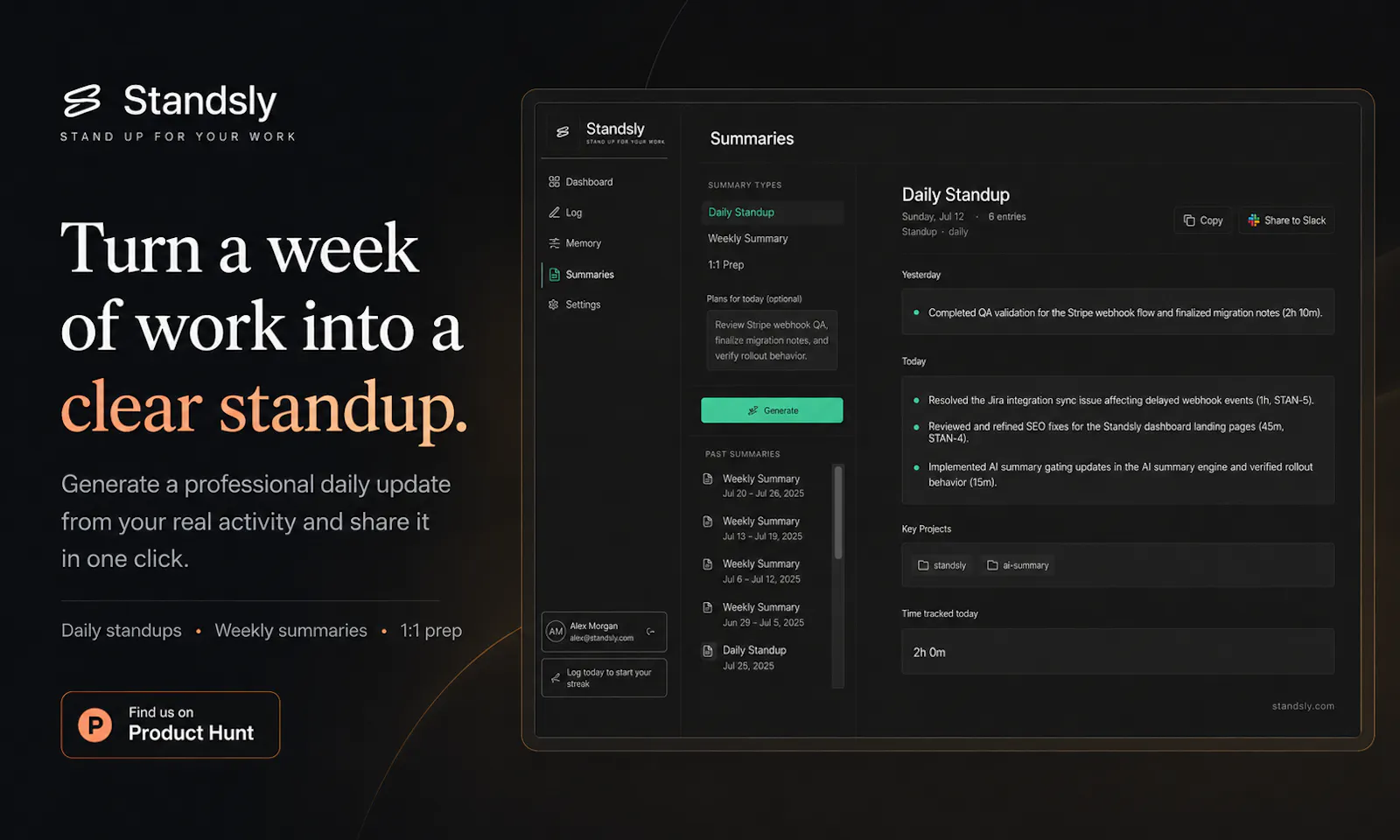 Standsly screenshot 2
