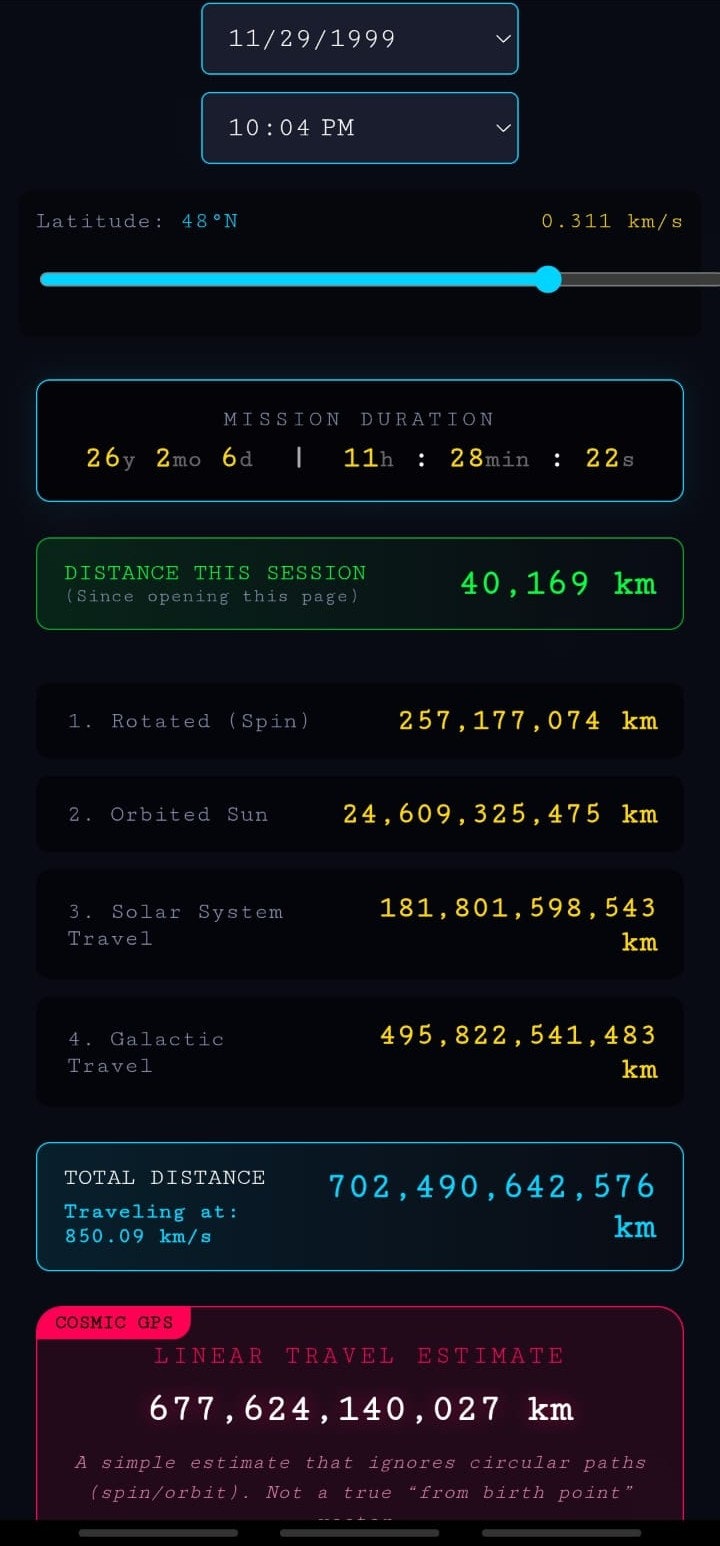 Cosmic Odometer - Screenshot 3 showing product features and functionality