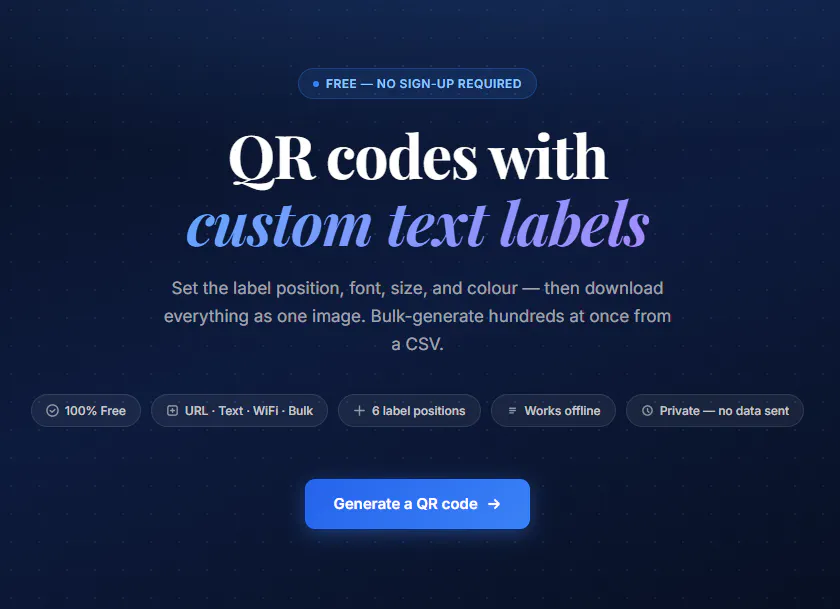 QR Code Generator Free, Custom Text  gallery image