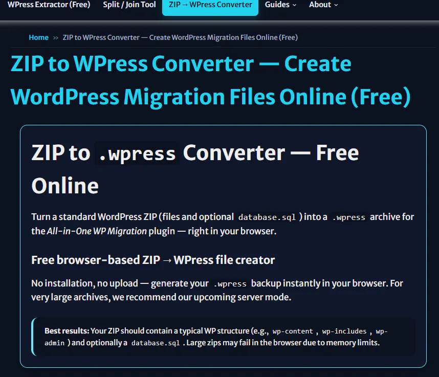 WPress Extractor - upload → extract gallery image