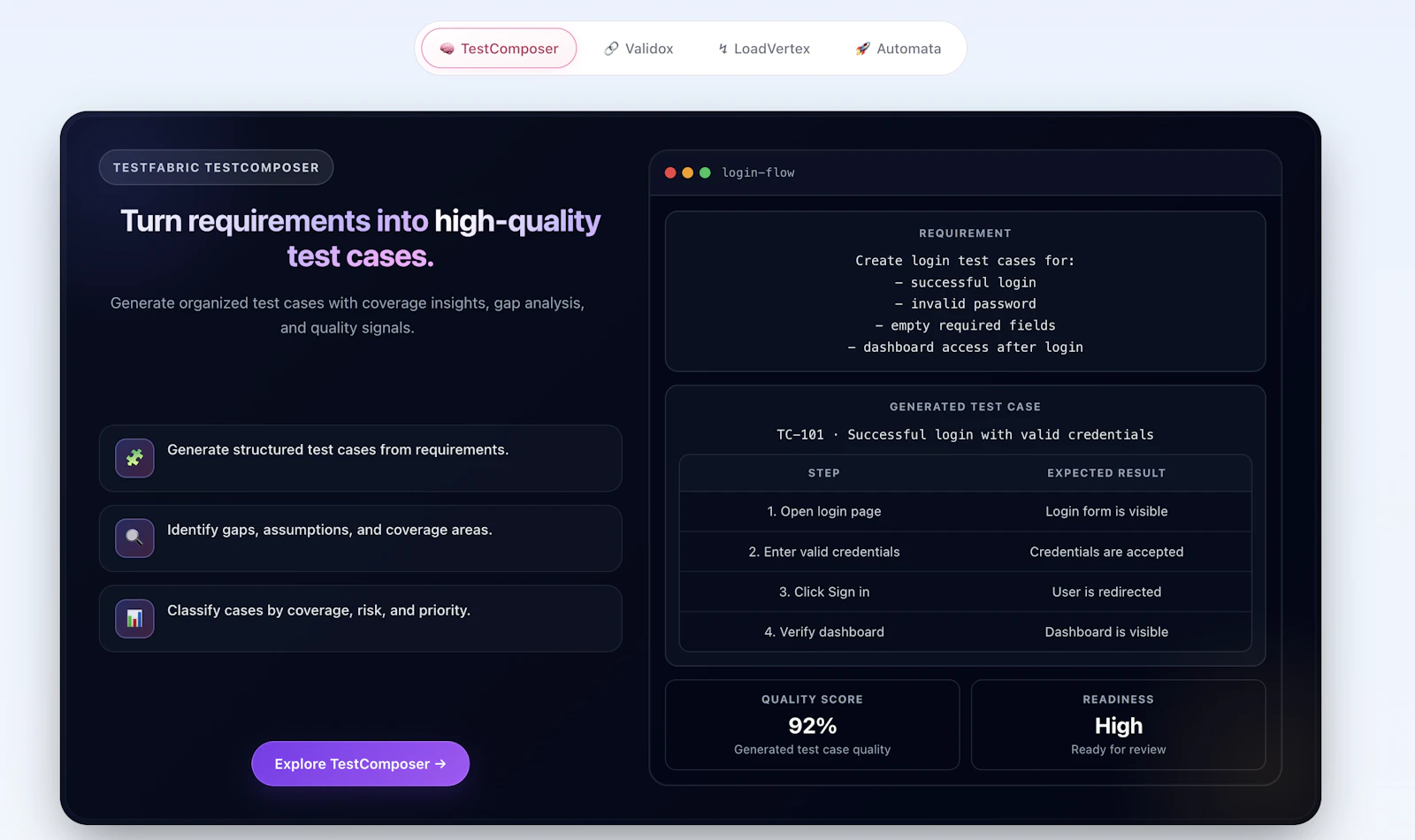 TestFabric screenshot 3
