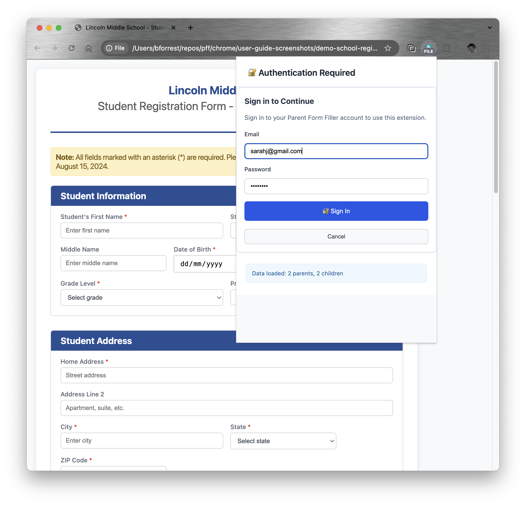 Parent Form Filler - Screenshot 2 preview