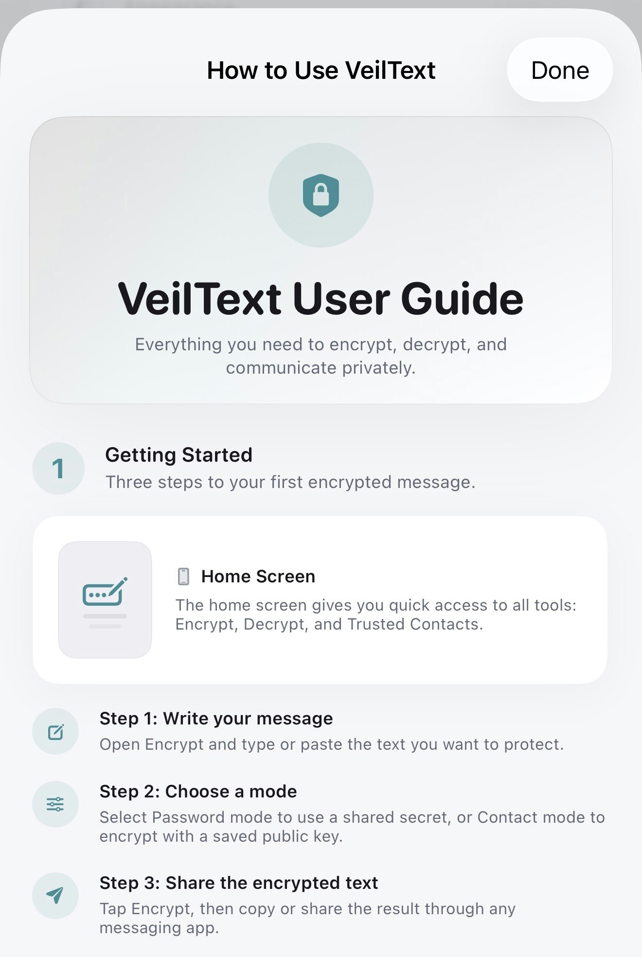 Veiltext Encrypt anything Send anywhere. gallery image